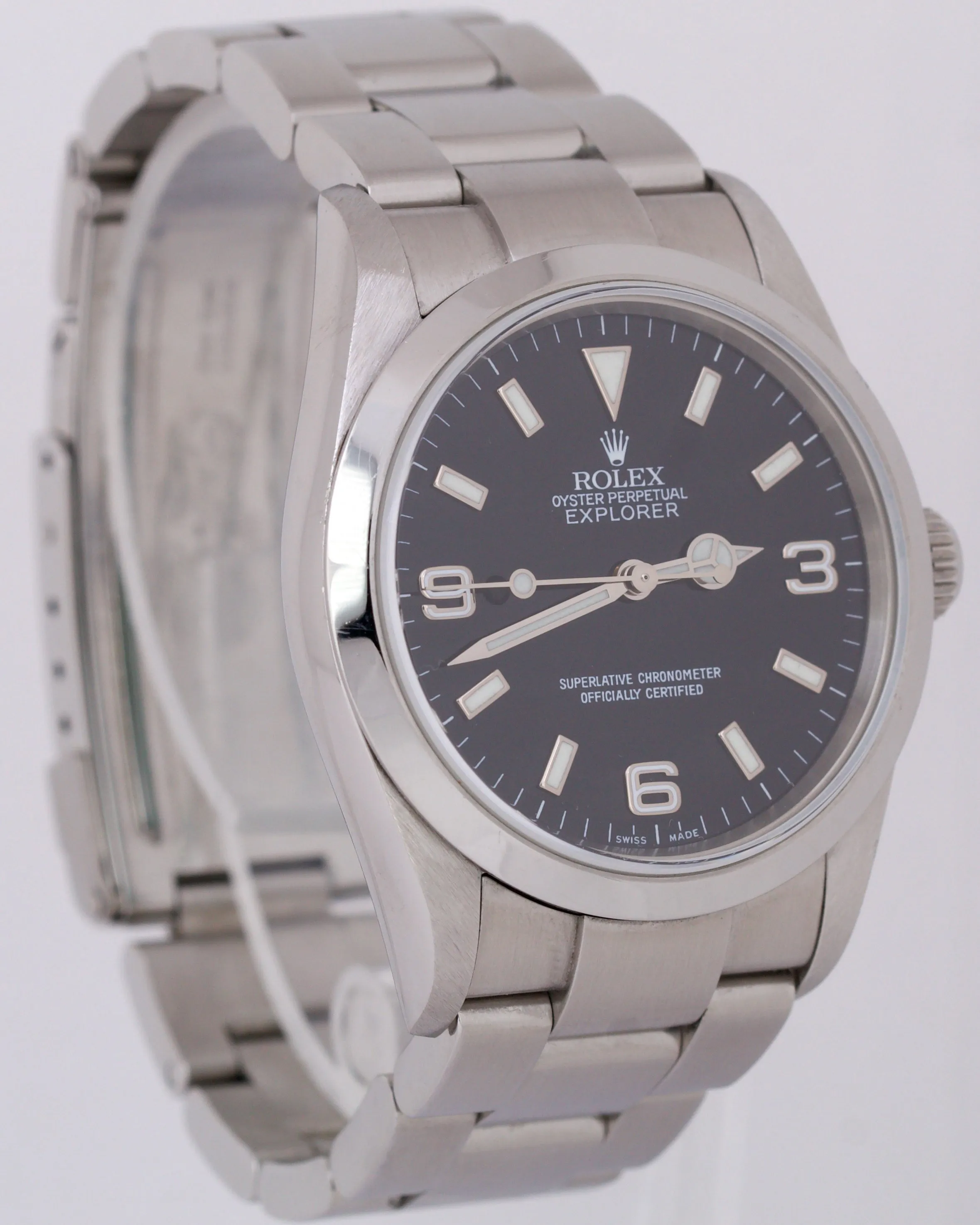 UNPOLISHED Rolex Explorer I Black 36mm 3-6-9 Stainless Steel Oyster Watch 114270