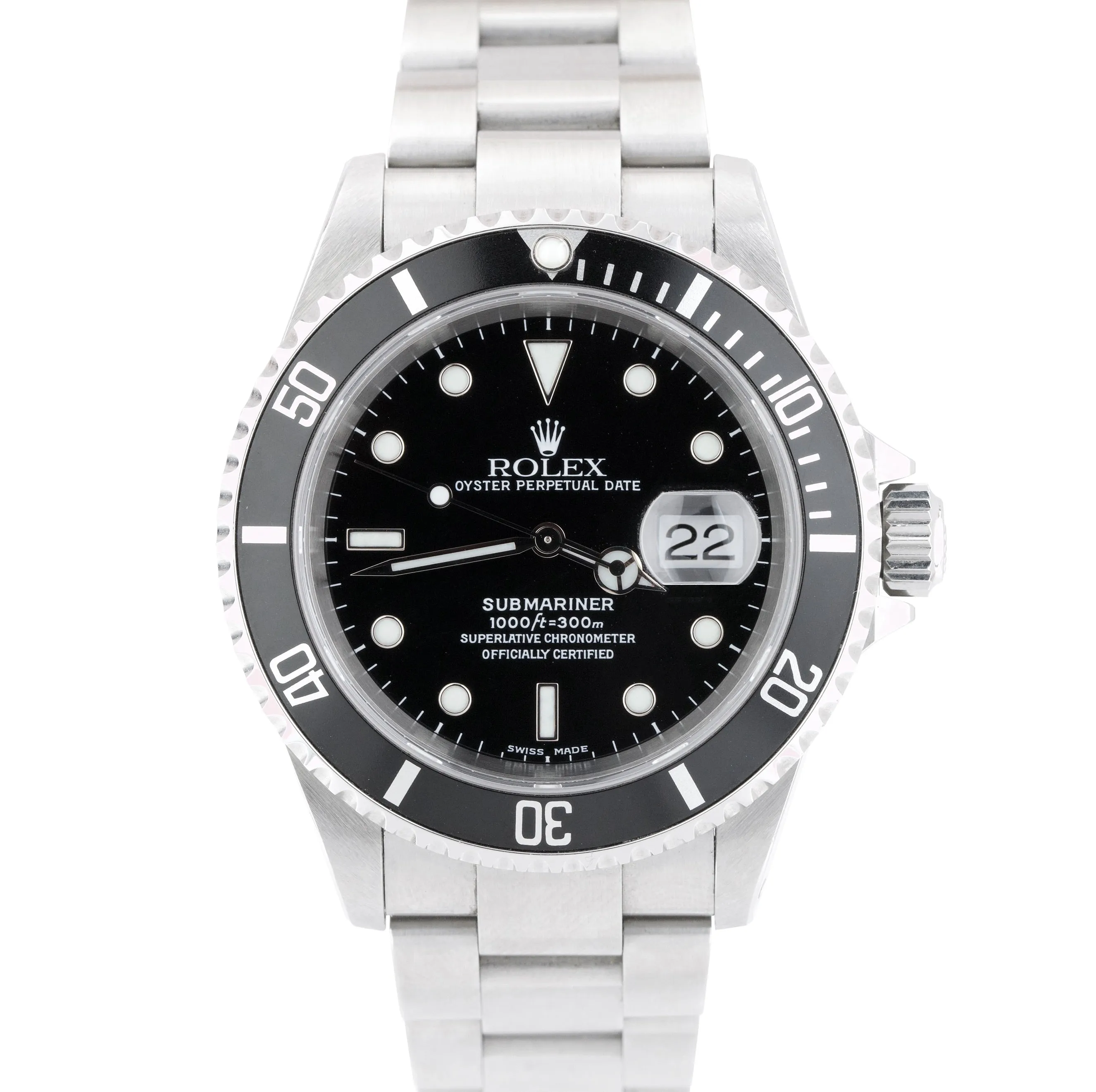 UNPOLISHED Rolex Submariner Date Stainless Steel Black 40mm Dive SEL Watch 16610