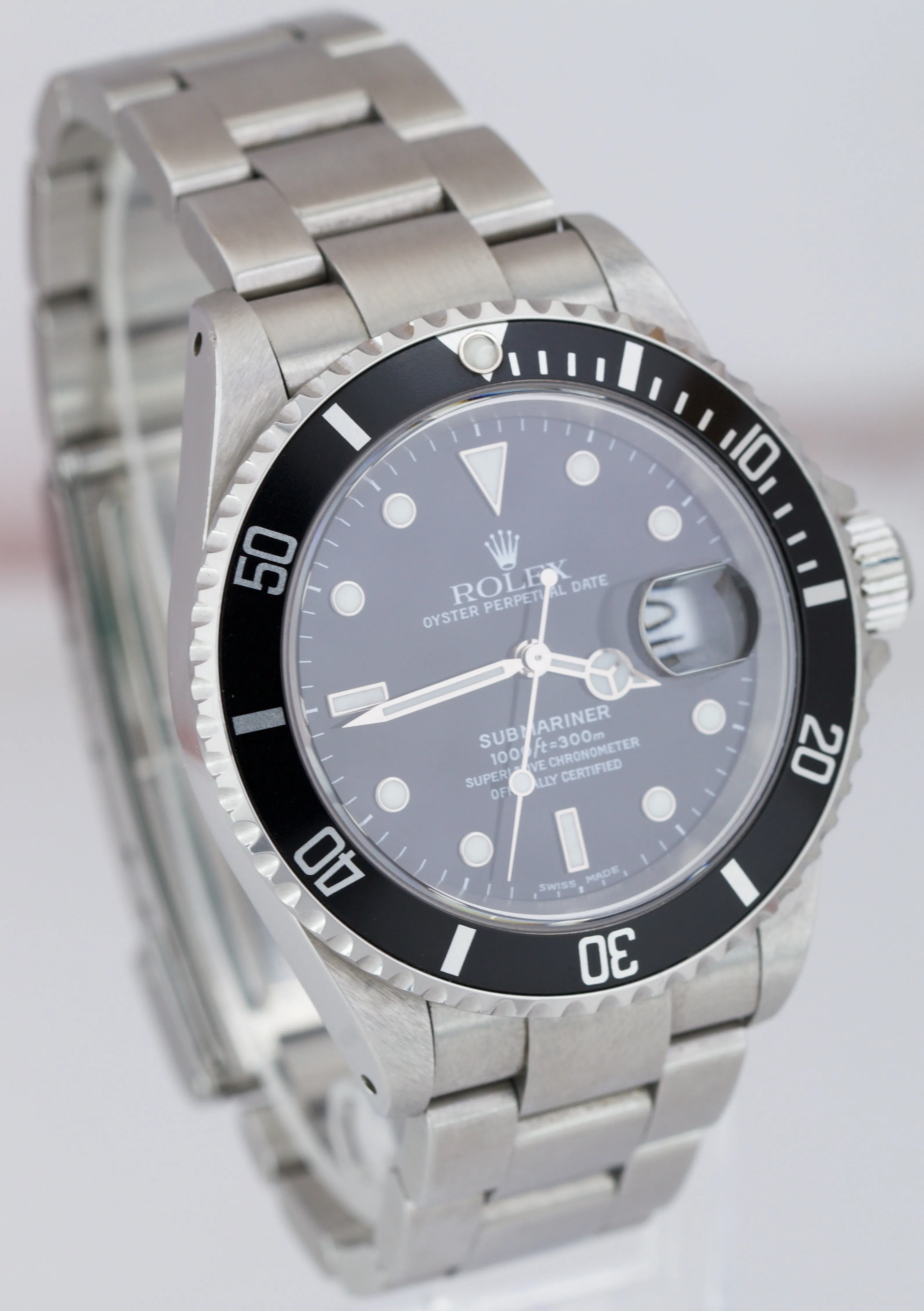 UNPOLISHED Rolex Submariner Date Stainless Steel Black 40mm Dive SEL Watch 16610