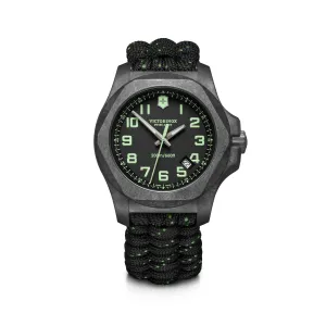 Victorinox I.N.O.X. Carbon 43 Black Dial Black Paracord Strap Men's Watch