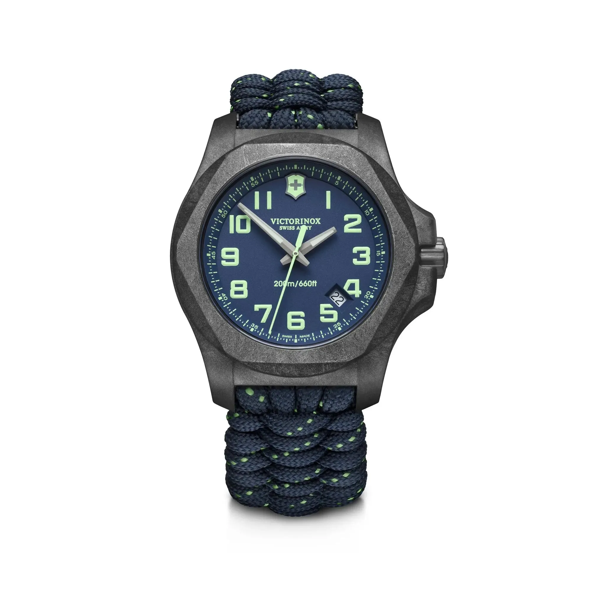 Victorinox I.N.O.X. Carbon 43 Blue Dial Blue Paracord Strap Men's Watch