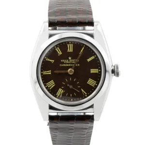 Vintage Rolex Oyster Perpetual Brown Stainless Steel Bubbleback 32mm Watch