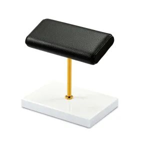 Watch Display Stand - Dual  Leather Watch Holder Stand with Marble Base