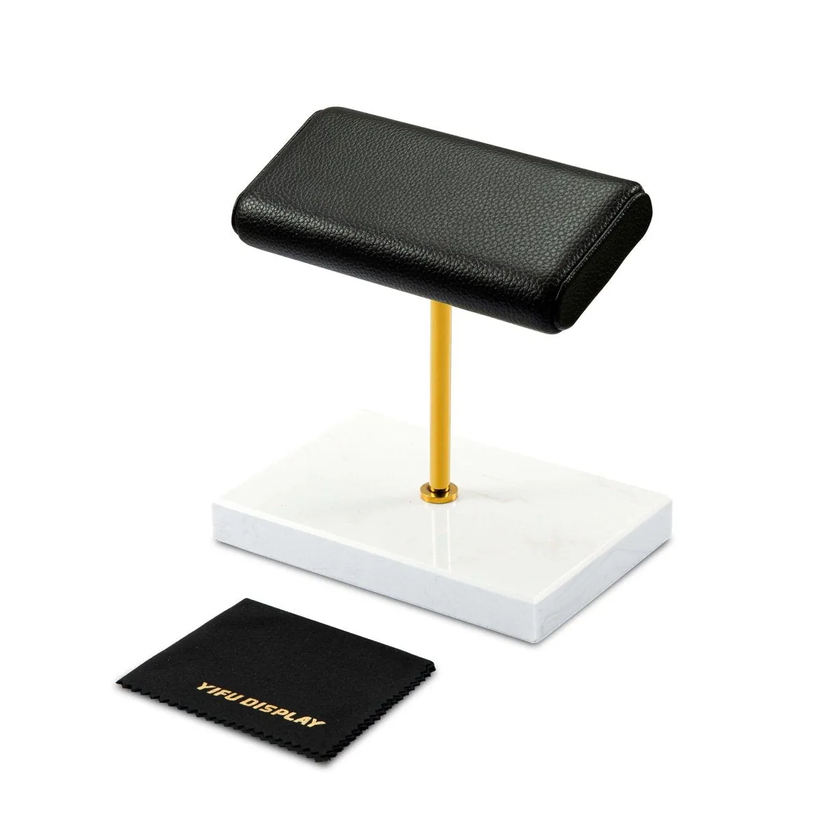 Watch Display Stand - Dual  Leather Watch Holder Stand with Marble Base