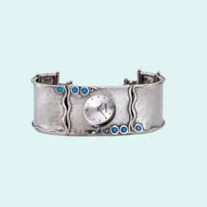 Watch for Woman. Handcrafted Sterling Silver 925 Bracelet Watch. Japanese Myota