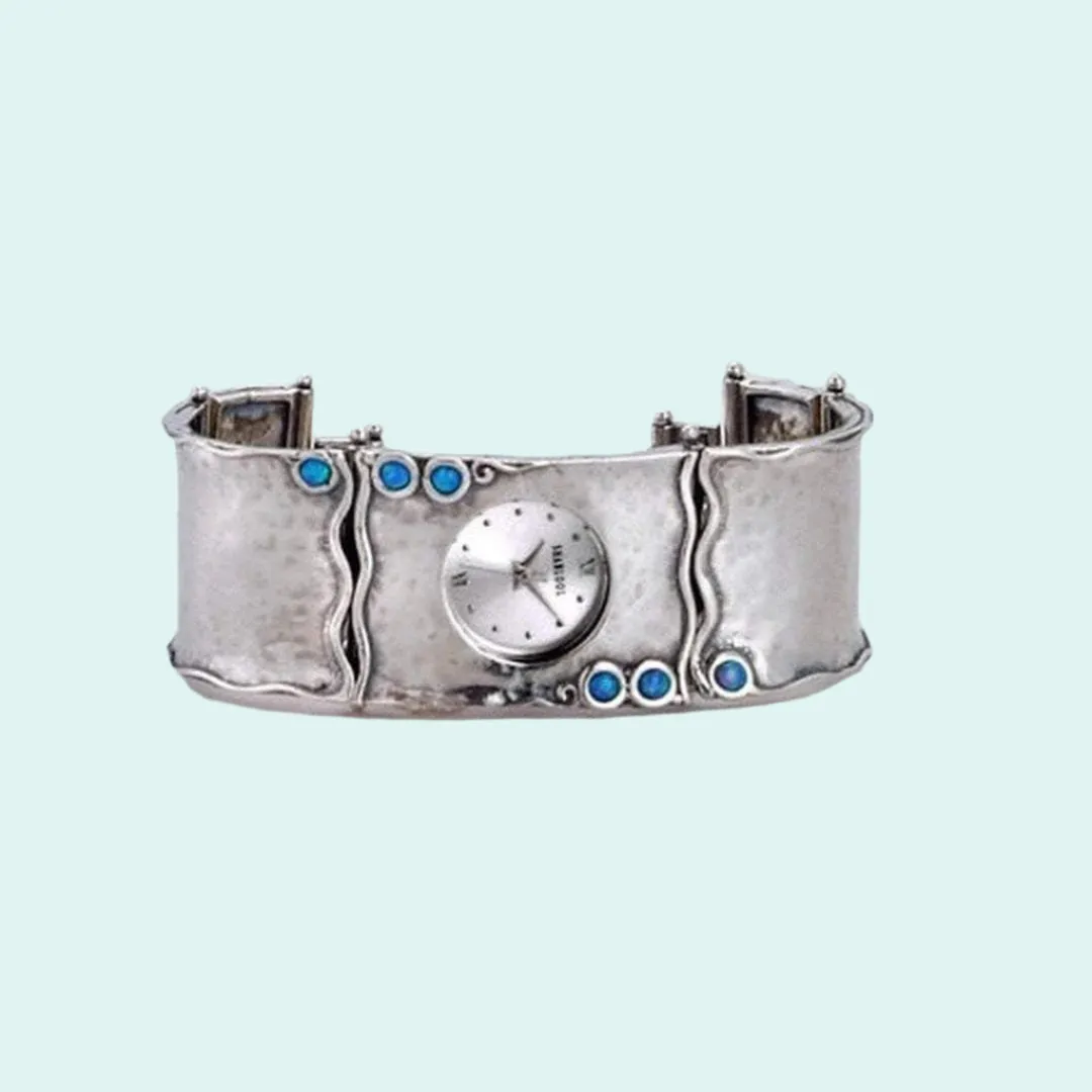 Watch for Woman. Handcrafted Sterling Silver 925 Bracelet Watch. Japanese Myota