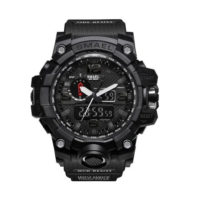 Waterproof Men LED Wristwatch Outdoor Sports Wristwatch Climbing Running Chronograph Alarm Clock 1545 Military Watch