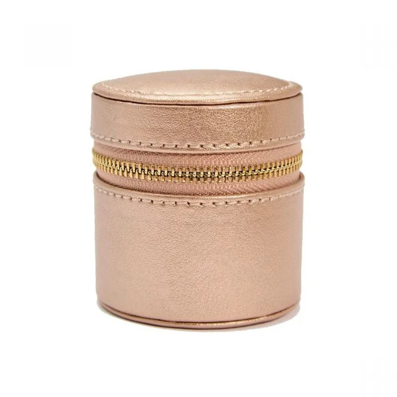 WOLF Palermo Double Watch Roll with Jewelry Pouch in Rose Gold