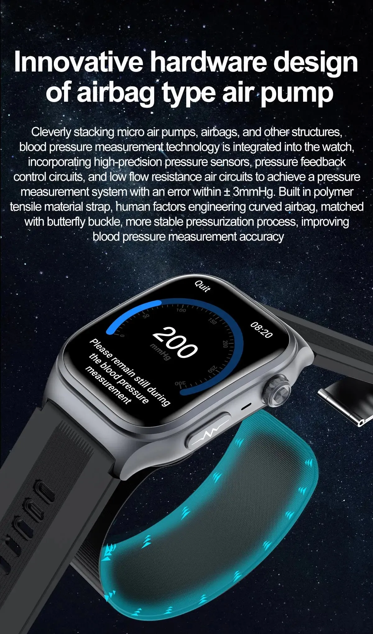 Xiaomi Air Pump Airbag Test Three High Smart Watch With ECG PPG Smart NFC
